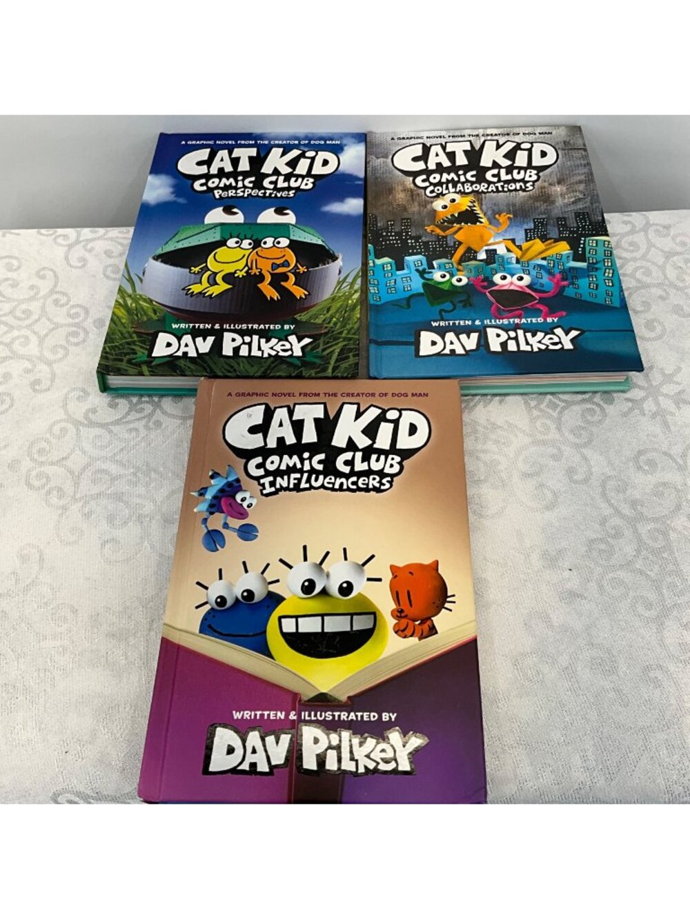 Cat Kid Comic Club Set Of 3 Books By Dav Pilkey Hardcover Influencers Perspectiv